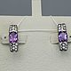 Silver earrings with natural amethysts. Earrings. yakitoriya. Online shopping on My Livemaster.  Фото №2