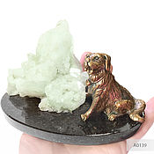 Для дома и интерьера handmade. Livemaster - original item Loyal friend dog Saint Bernard bronze with green quartz. Handmade.