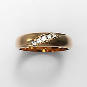Свадебный салон handmade. Livemaster - original item Classic wedding ring with 5 gold stones (Ob10). Handmade.