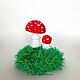 Forest glade Fly Agaric Flowers Knitted decorations for the puppet theater, Puppet show, Kemerovo,  Фото №1