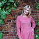 Long linen dress with sleeves 'Summer sunset' pink. Dresses. ZanKa. My Livemaster. Фото №4
