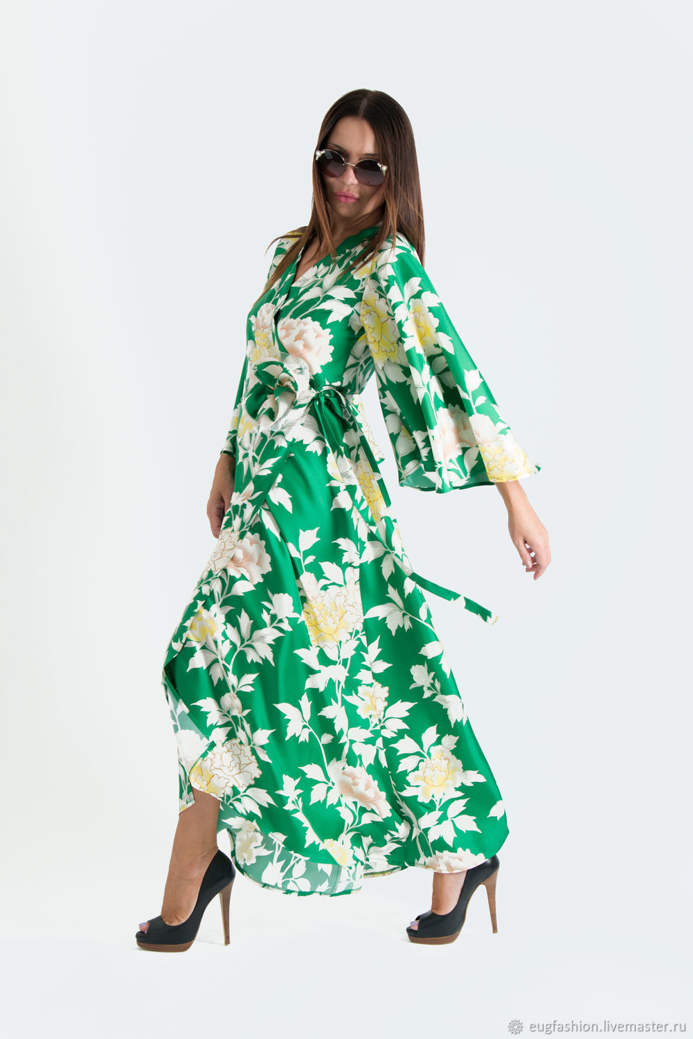Зеленое летнее платье с запахом, платье Boho - DR0164SK в интернет ...