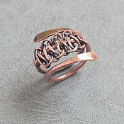 Украшения handmade. Livemaster - original item Copper braided wirewrap ring. Handmade.