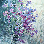 Картины и панно handmade. Livemaster - original item Oil painting on canvas Bluebells Wildflowers to buy as a gift. Handmade.