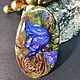 Pendant with lacquer miniature Butterfly and bell jewelry painting, Pendants, Biisk,  Фото №1