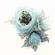 Valley Cloud Colors. Brooch-bouquet-boutonniere, handmade of fabric. Brooches. ms. Decorator. My Livemaster. Фото №4