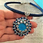 Украшения handmade. Livemaster - original item Choker necklace The blue fire. Handmade.