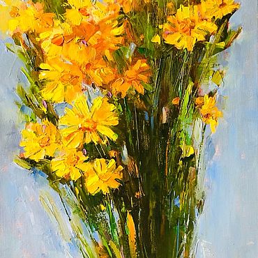 Картины и панно ручной работы. Ярмарка Мастеров - ручная работа Картина маслом «СОЛНЕЧНЫЙ». Handmade.