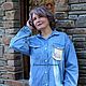 Джинсовая рубашка в винтажном стиле " BLUES & JEANS ". Рубашки. Наталья  Пуховая Мастерская (puhovyiy-master). Интернет-магазин Ярмарка Мастеров.  Фото №2
