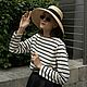 Соломенная шляпа «Одри» с черными ленточками/CC0147. Шляпы. Майя Ри (MYARI). Интернет-магазин Ярмарка Мастеров.  Фото №2