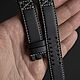 Ремешок для часов Hamilton из кожи теленка в черном цвете. Ремешок для часов. TKACHCRAFT | Изделия из кожи. Ярмарка Мастеров.  Фото №6