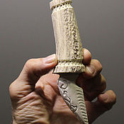 Ритуальный нож Дракон викинг (рог лося,монеты). ш3у
