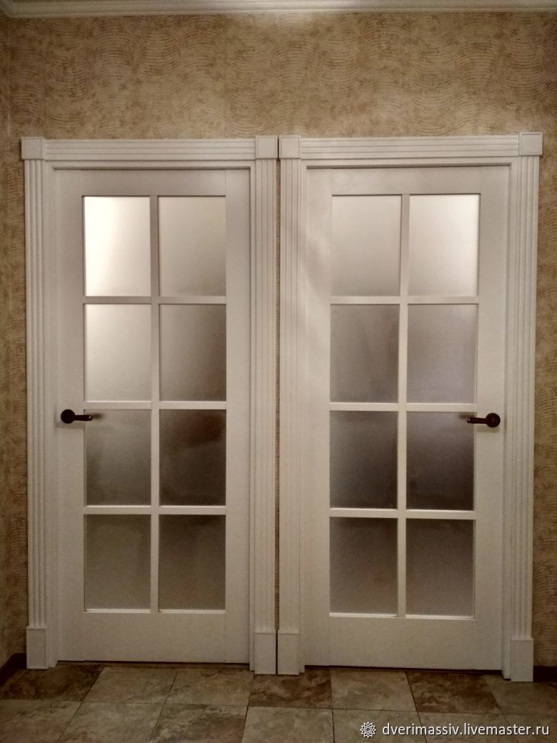 Межкомнатные двойные двери стекло