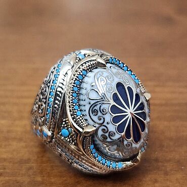 Украшения ручной работы. Ярмарка Мастеров - ручная работа Перстень Серебряный с Эмалью. Handmade.