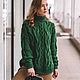 Jerseys: Handmade oversize green sweater with a collar to buy, Sweaters, Yoshkar-Ola,  Фото №1