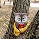 Совушка. Сова с кружкой, в пледе. Войлочная игрушка. Клюева Евгения Beautiful Owl. Ярмарка Мастеров.  Фото №5