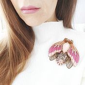 Украшения handmade. Livemaster - original item Moth brooch in shades of pink; 9h9 cm. Handmade.