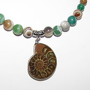 Украшения handmade. Livemaster - original item Agate necklace with ammonite 