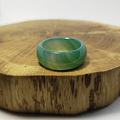Украшения handmade. Livemaster - original item 20.5 r-r Ring green tinted agate (ZTA205). Handmade.