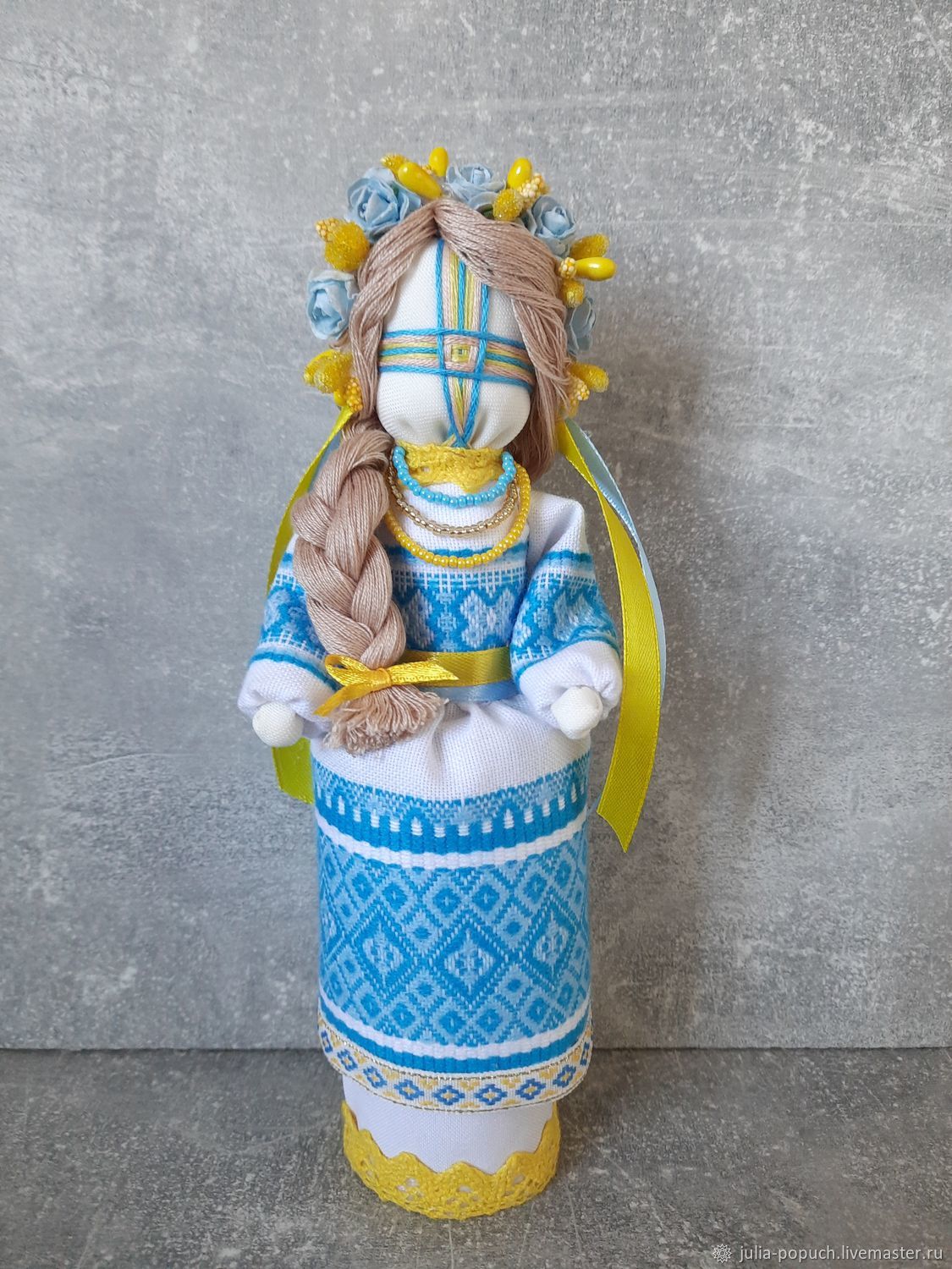  Кукла-мотанка в сочетании цветов желтого и голубого, Народная кукла, Ровно,  Фото №1