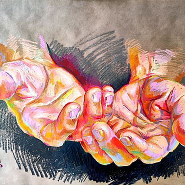 Картины и панно ручной работы. Ярмарка Мастеров - ручная работа Картина "Father`s hands". Handmade.