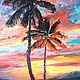 Tropics oil painting! palm trees at sunset, seascape. Pictures. Arthelenkey (earthelenkey). My Livemaster. Фото №4