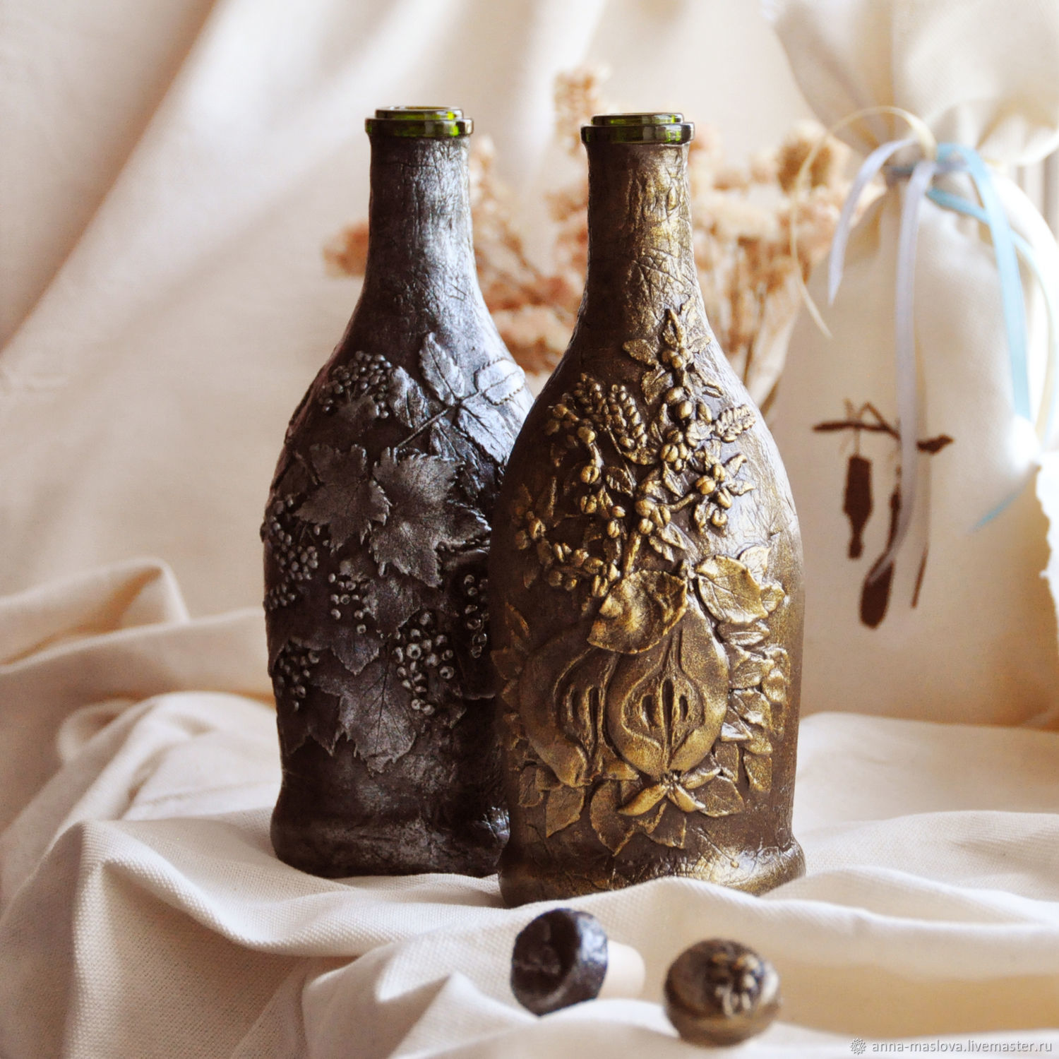 Смородина и Слива, набор из 2-х бутылок, бежевый, коричневый, Бутылки, Санкт-Петербург,  Фото №1