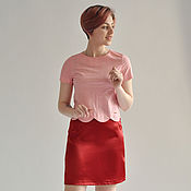 Одежда handmade. Livemaster - original item Red satin skirt. Handmade.