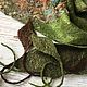 Шарф-бактус валяный Лесная фея, шерсть и шёлк. Шарфы. Юлия Левшина.Авторский войлок COOLWOOL. Ярмарка Мастеров.  Фото №6