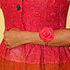 "КОРАЛЛОВЫЙ" браслет с  валяной розой, Браслет из бусин, Борас,  Фото №1