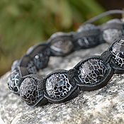 Украшения handmade. Livemaster - original item Shamballa bracelet with stone agate 