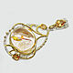 925 silver pendant with quartz 'golden thread' and sapphires. Pendants. Silverjewels. My Livemaster. Фото №4