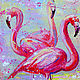 The picture Flamingo 60 x 80 cm 'Sparks of Happiness' oil on canvas. Pictures. Multicolor Gallery. My Livemaster. Фото №6