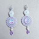 Violet in white earrings with Swarovski crystals. Earrings. biser-Mily. My Livemaster. Фото №4