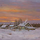 Painting - Winter Village. The evening, Pictures, Moscow,  Фото №1