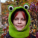 Снуд с капюшоном Лягушка. Капюшоны. Woolcraft. Ярмарка Мастеров.  Фото №5