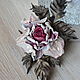 Order Flower leather rose brooch Aelita. LIUDMILA SKRYDLOVA (flower glade). Livemaster. . Brooches Фото №3