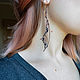 Copper earrings 'Dark matter' with hematite. Long earrings. Earrings. Strangell Jewelry. My Livemaster. Фото №6
