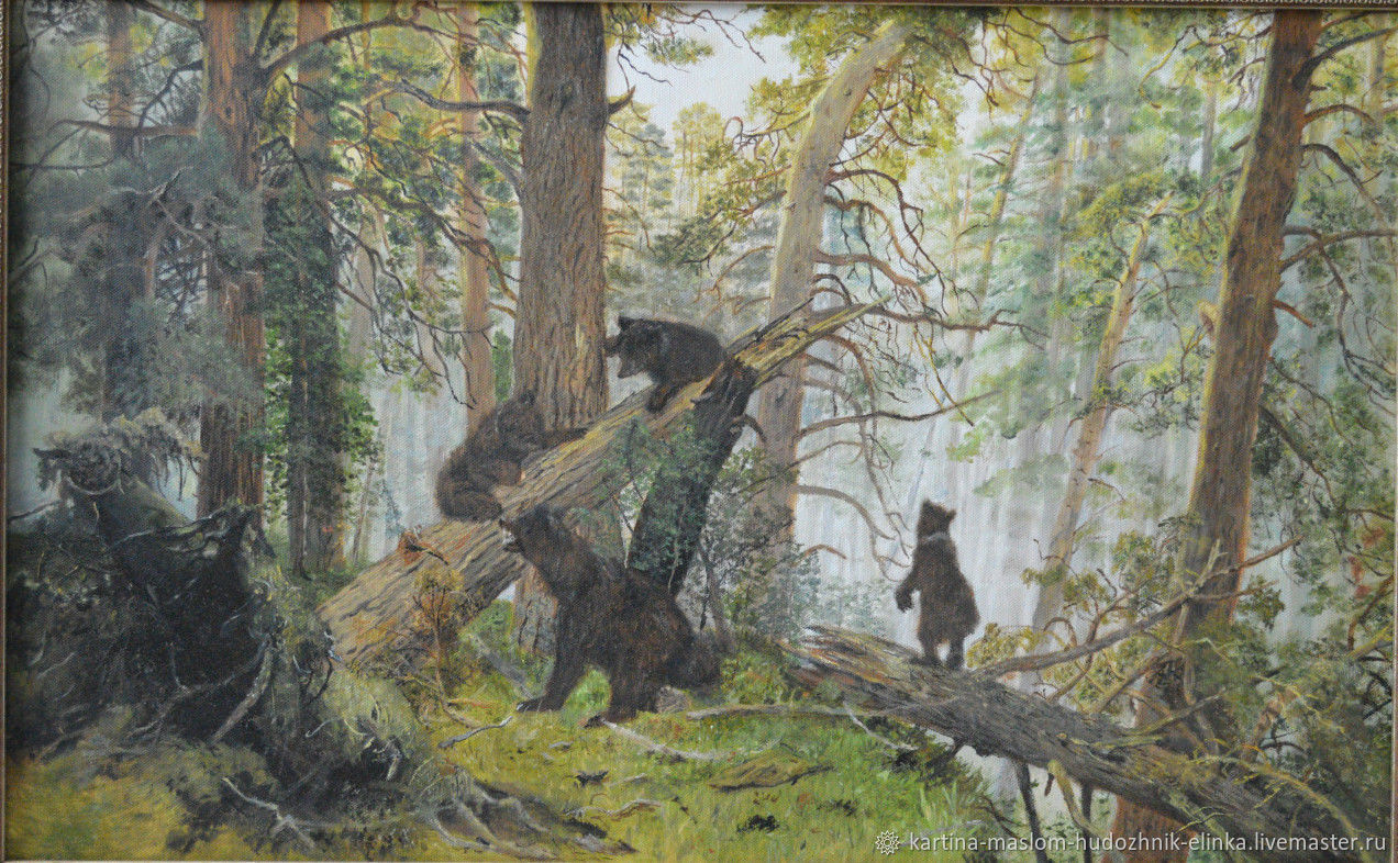 594 Набор для вышивки бисером Утро в сосновом лесу (по картине И. Шишкина)