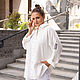 White Shirt in men's style size oversize linen with embroidery. Blouses. NATALINI. My Livemaster. Фото №10