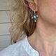 «Игривые» серебряные серьги с лабрадором/лабрадоритом. Серьги классические. Авторские украшения Aikaterini. Интернет-магазин Ярмарка Мастеров.  Фото №2