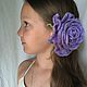 Barrette made of wool Mauve rose, Hairpins, Korolev,  Фото №1
