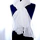 Order White Scarf Stole Natural Chiffon 100% silk Long Female. Silk scarves gift for Womans. Livemaster. . Scarves Фото №3