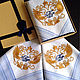 mens handkerchief bow accessory with embroidery cotton gift coat of arms double-headed eagle coat of arms