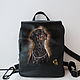 Leather backpack with a portrait of a pet to order for Larisa, Backpacks, Noginsk,  Фото №1