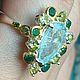 Кольцо с аквамарином 3ct  «Подснежник». Кольца. GoldenFlower. Ярмарка Мастеров.  Фото №4