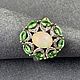 Кольцо с опалом 1,42 ct и цаворитами 1,2 ct огранки маркиз. Кольца. AMG. Интернет-магазин Ярмарка Мастеров.  Фото №2
