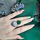 Double ring agate, malachite. Rings. Ural Jeweler (artelVogul). Online shopping on My Livemaster.  Фото №2