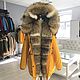 Yellow parka with natural raccoon and Voile Fox fur. Parkas jacket. milan-parki. Online shopping on My Livemaster.  Фото №2
