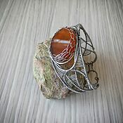 Украшения handmade. Livemaster - original item Bracelet with carnelian wire wrap. Handmade.